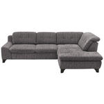 ECKSOFA in Chenille Graubraun  - Graubraun/Schwarz, KONVENTIONELL, Textil/Metall (281/200cm) - Carryhome