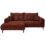 ECKSOFA in Cord Kupferfarben  - Schwarz/Kupferfarben, KONVENTIONELL, Textil/Metall (185/250cm) - Carryhome