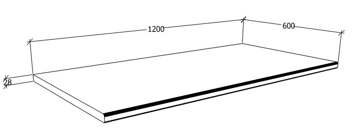 BÄNKSKIVA 120/2,8/60 cm  - antracit, Klassisk, trämaterial (120/2,8/60cm) - MID.YOU