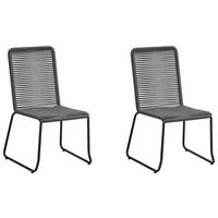 GARTENSTUHL-SET Metall, Kunststoff Anthrazit  - Anthrazit, Design, Kunststoff/Metall (60/89/44cm) - Gardenson