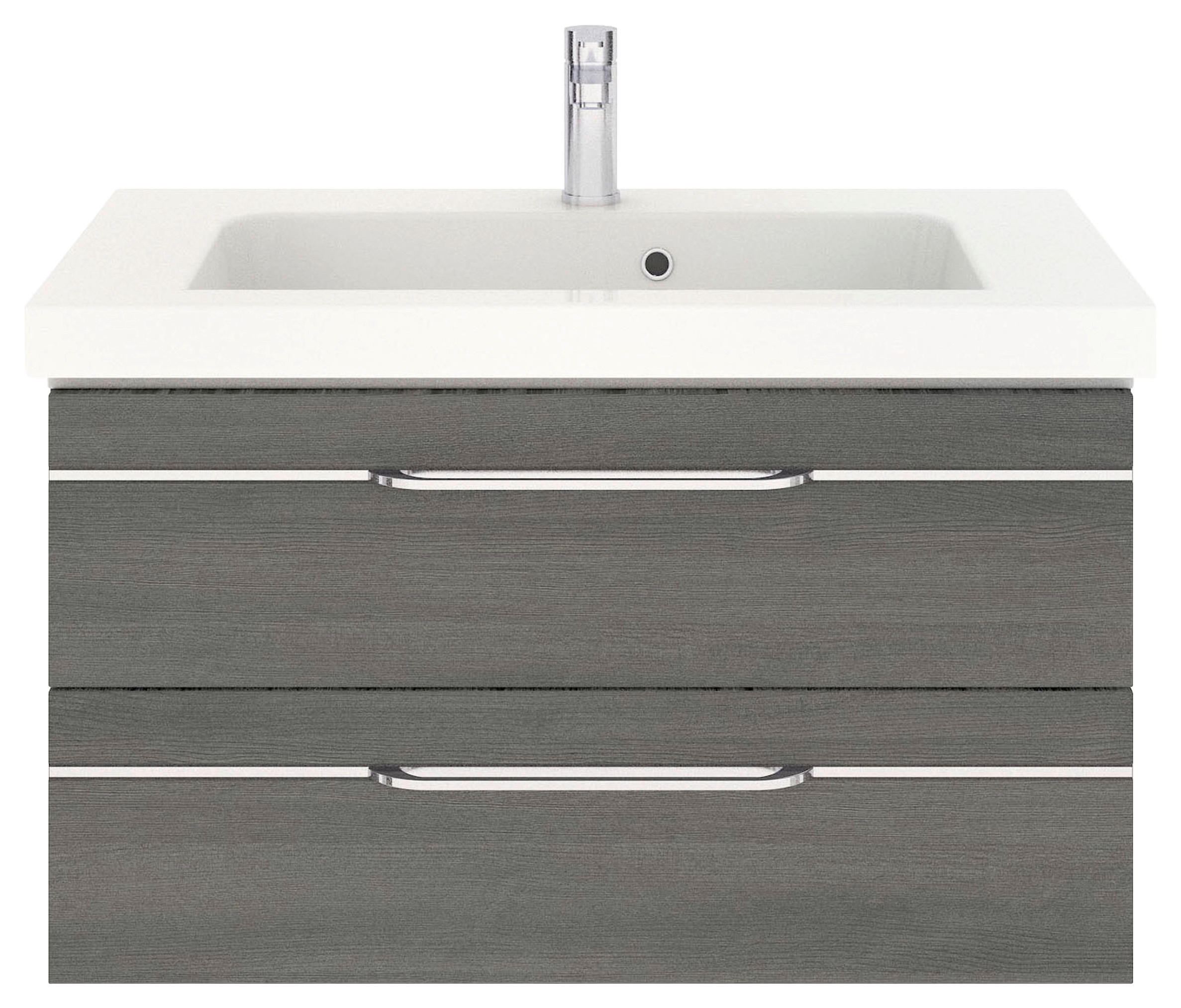 WASCHTISCHKOMBI 92 cm  - Chromfarben/Graphitfarben, KONVENTIONELL, Holzwerkstoff/Stein (92cm) - Pelipal