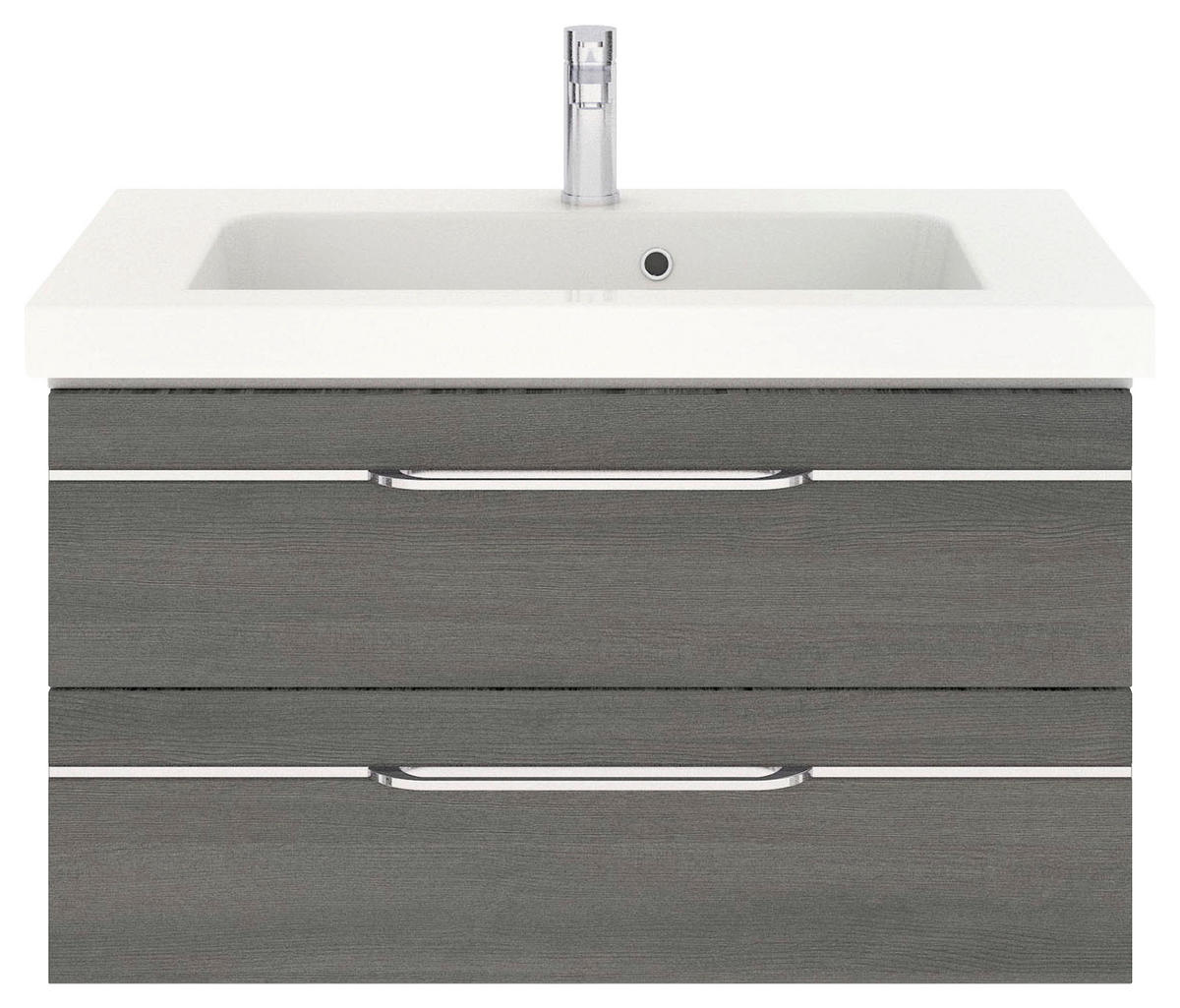 WASCHTISCHKOMBI 92 cm  - Chromfarben/Graphitfarben, KONVENTIONELL, Holzwerkstoff/Stein (92cm) - Pelipal