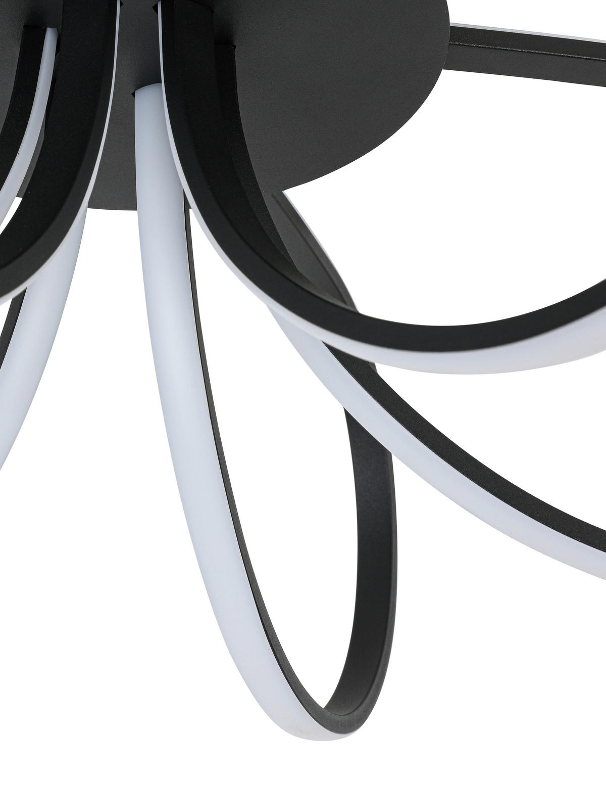 DECKENLEUCHTE  55/22 cm    - Schwarz, Trend, Kunststoff/Metall (55/22cm) - Collett's Monde