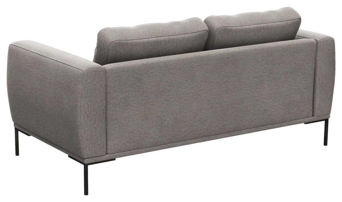 2,5-SITZER Webstoff, Flachgewebe Grau  - Schwarz/Grau, Design, Textil/Metall (180/80,5/87cm) - Livetastic