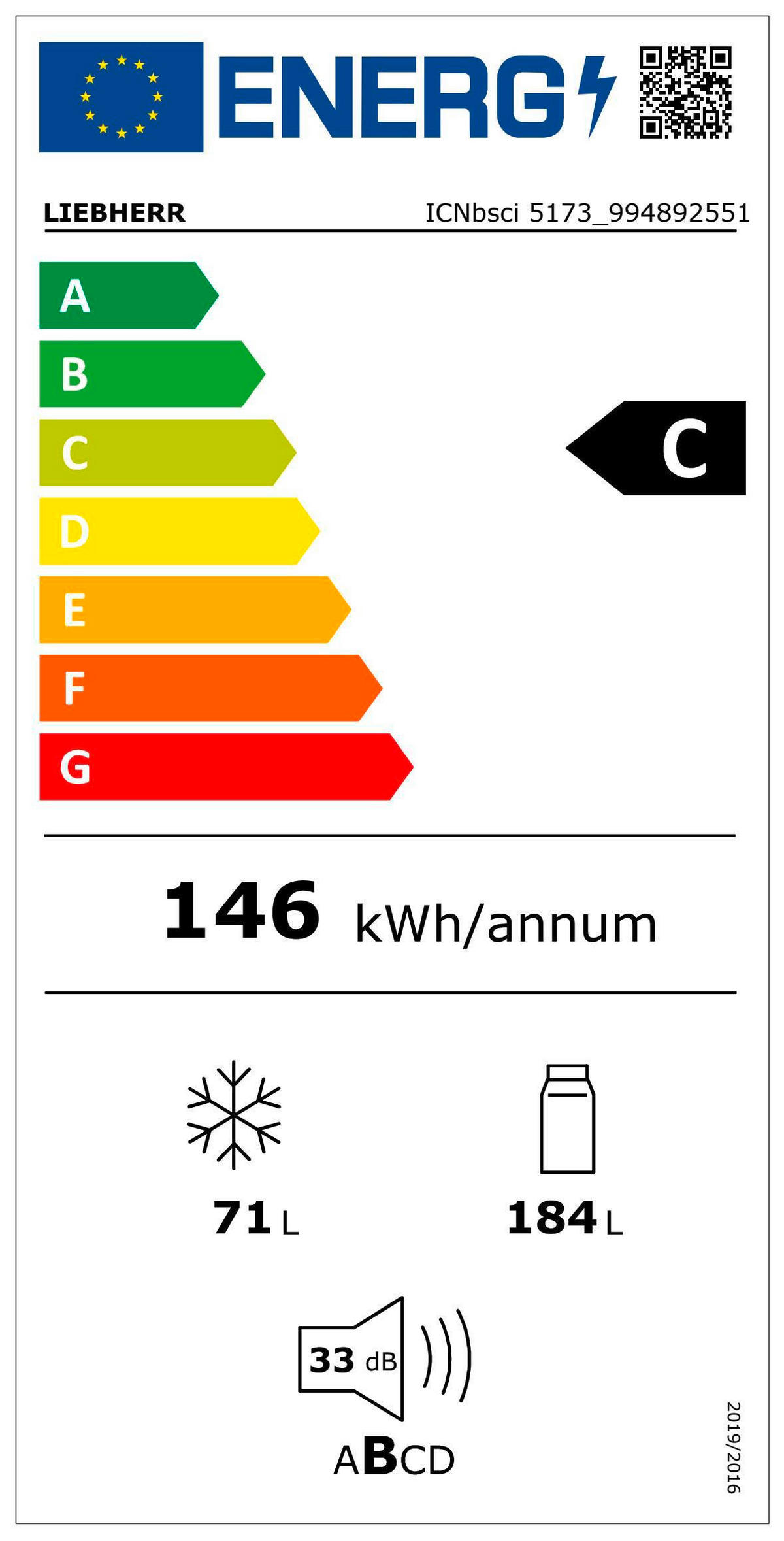 KÜHL-GEFRIER-KOMBINATION ICNBSCI5173-22  - Schwarz/Weiß, Basics, Kunststoff/Metall (56-57/177-179/55cm) - Liebherr