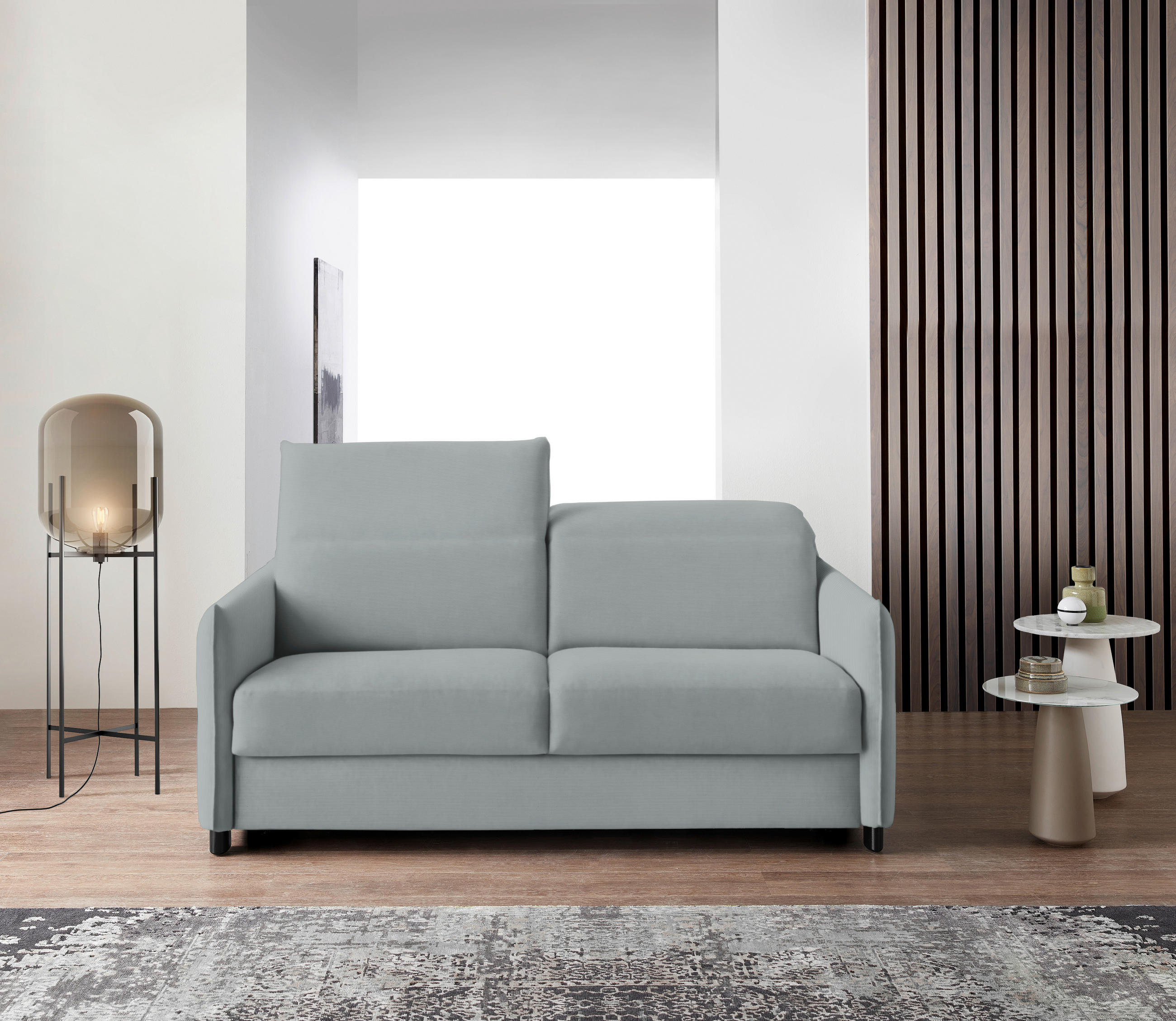 SCHLAFSOFA in Cord, Velours Mintgrün  - Schwarz/Mintgrün, KONVENTIONELL, Textil/Metall (188/84-105/100cm) - Bali