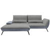 ECKSOFA in Flachgewebe Hellgrau  - Hellgrau/Schwarz, Design, Textil/Metall (191/273cm) - Moderano