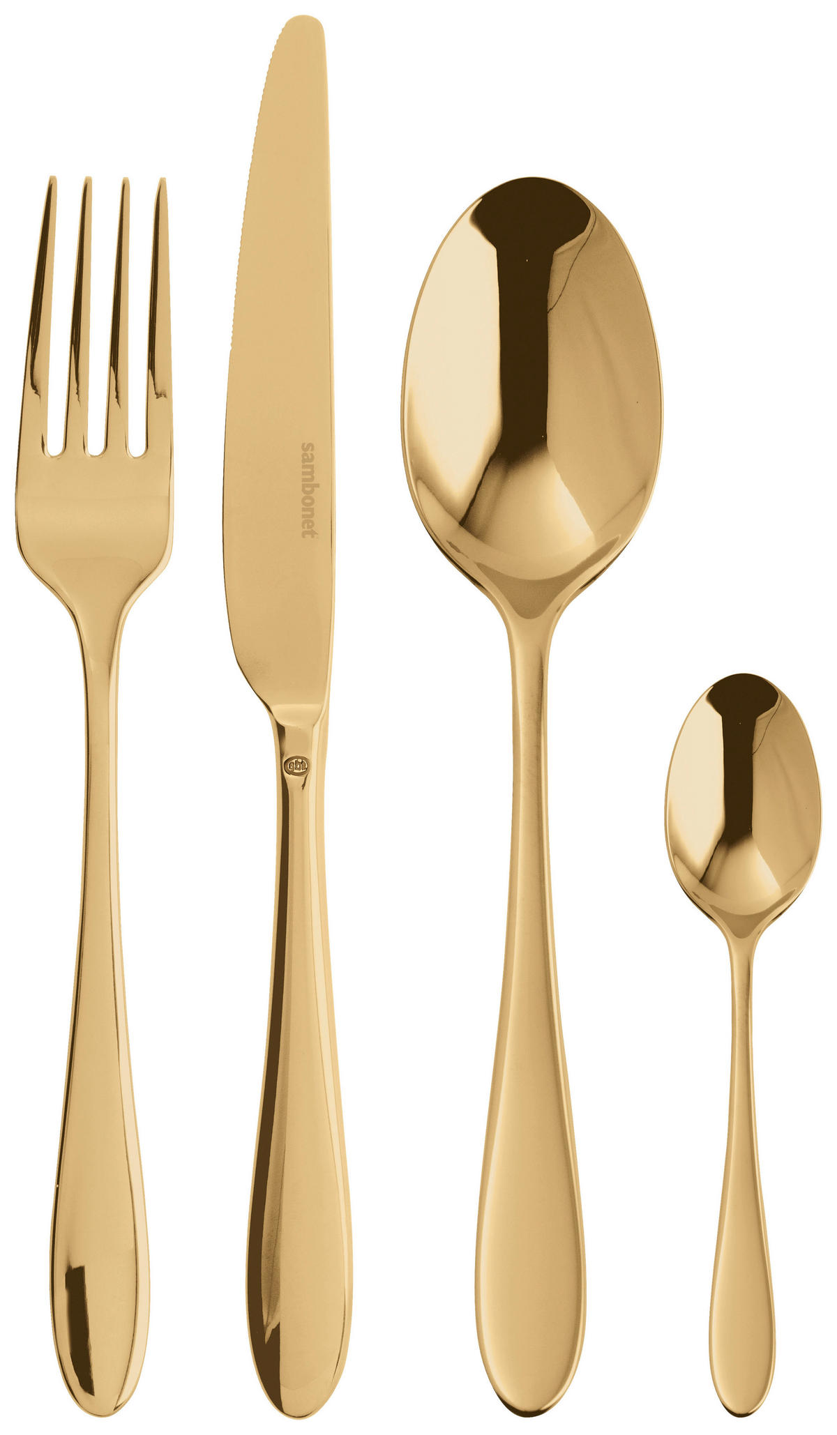 BESTECKSET 24-teilig Edelstahl  - Goldfarben, Basics, Metall (32,8/31,3/5,2cm) - Sambonet
