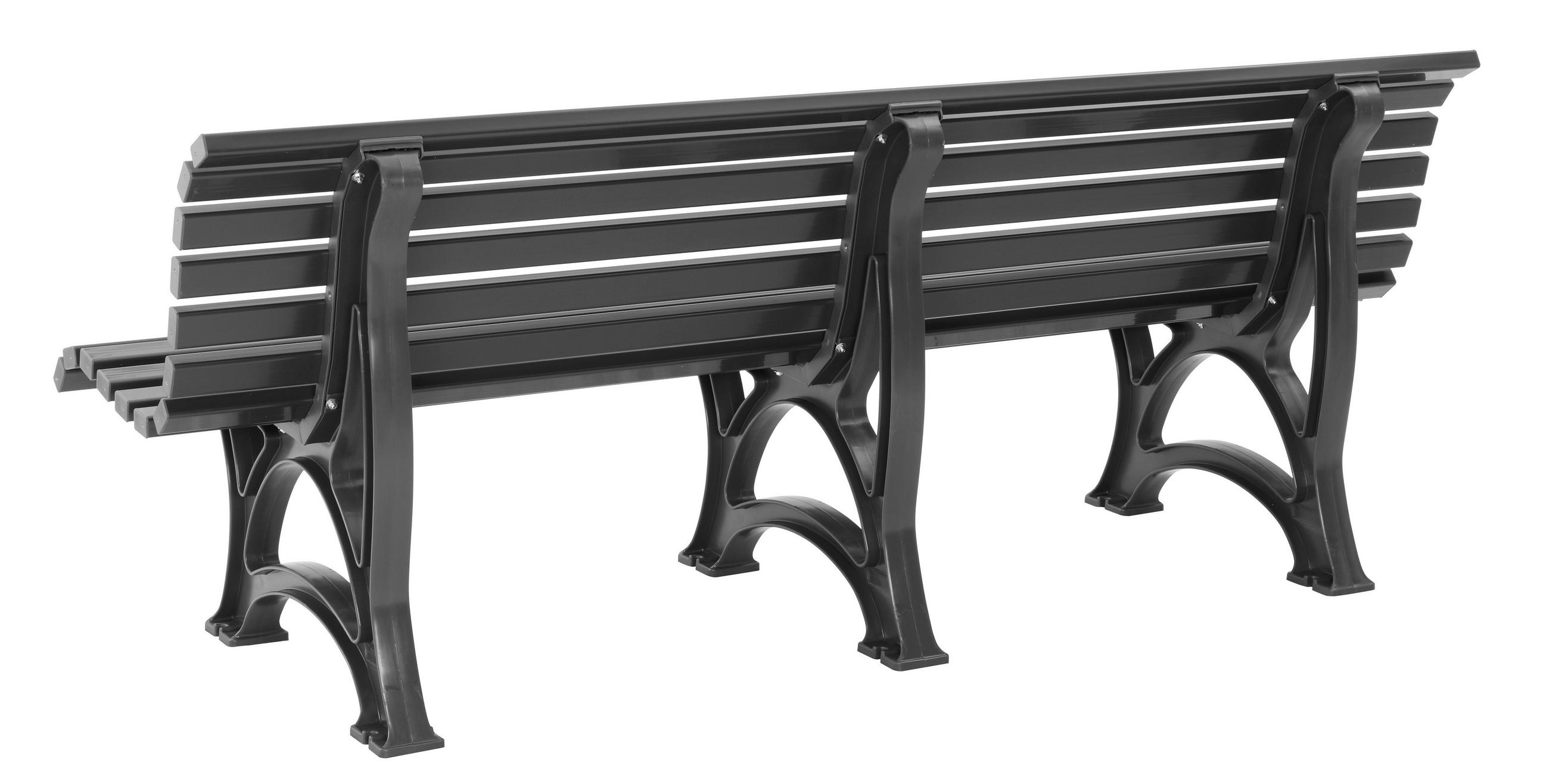 GARTENBANK 200/80/64 cm   - Graphitfarben, Basics, Kunststoff (200/80/64cm) - Modante