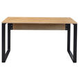 SCHREIBTISCH 140/70/76 cm Eichefarben  - Eichefarben/Schwarz, Natur, Holz/Metall (140/70/76cm) - Linea Natura