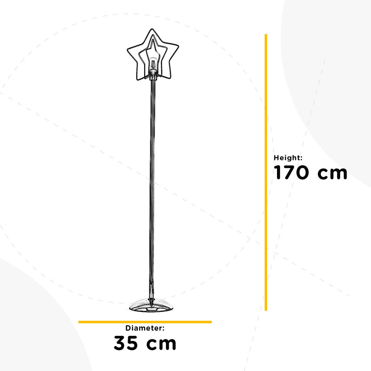 STEHLEUCHTE 35/170 cm    - Chromfarben, Design, Metall (35/170cm)