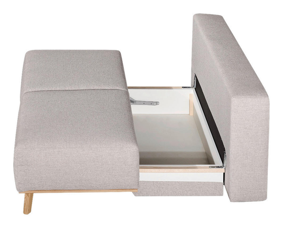 BOXSPRINGSOFA in Hellgrau  - Hellgrau, Design, Holz/Textil (203/97/107cm) - Dieter Knoll