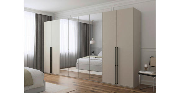 DREHTÜRENSCHRANK 400/223/61 cm,  in Champagner, 8-türig  - Chromfarben/Champagner, Basics, Glas/Holzwerkstoff (400/223/61cm) - Novel