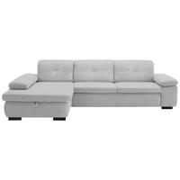 ECKSOFA in Flachgewebe Creme  174/297 cm  - Creme/Schwarz, Design, Textil/Metall (174/297cm) - Beldomo Style
