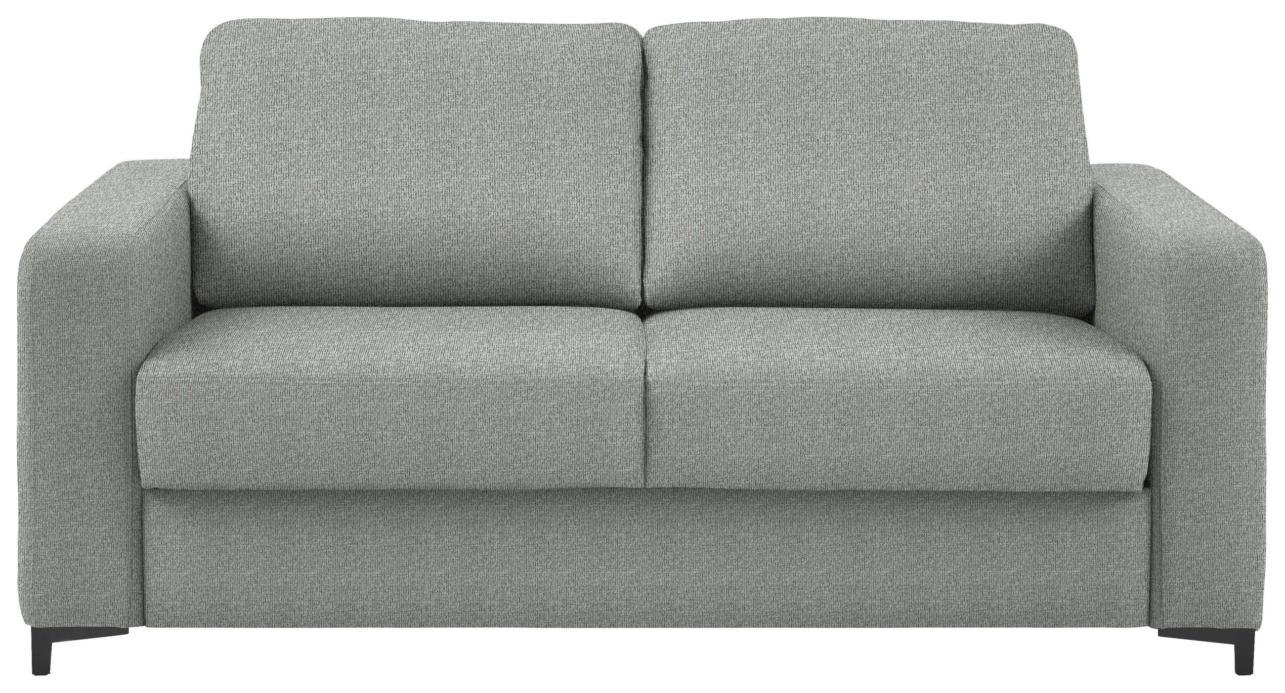 SCHLAFSOFA Webstoff Hellgrau Fussart wählbar, Stoffauswahl, Schlafen auf Sitzhöhe, Rückenfutter, Armteil links, Armteil rechts  - Hellgrau/Schwarz, Konventionell, Textil/Metall (196/87/103cm) - Dieter Knoll