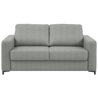 SCHLAFSOFA Webstoff Hellgrau Fussart wählbar, Stoffauswahl, Schlafen auf Sitzhöhe, Rückenfutter, Armteil links, Armteil rechts  - Hellgrau/Schwarz, Konventionell, Textil/Metall (196/87/103cm) - Dieter Knoll