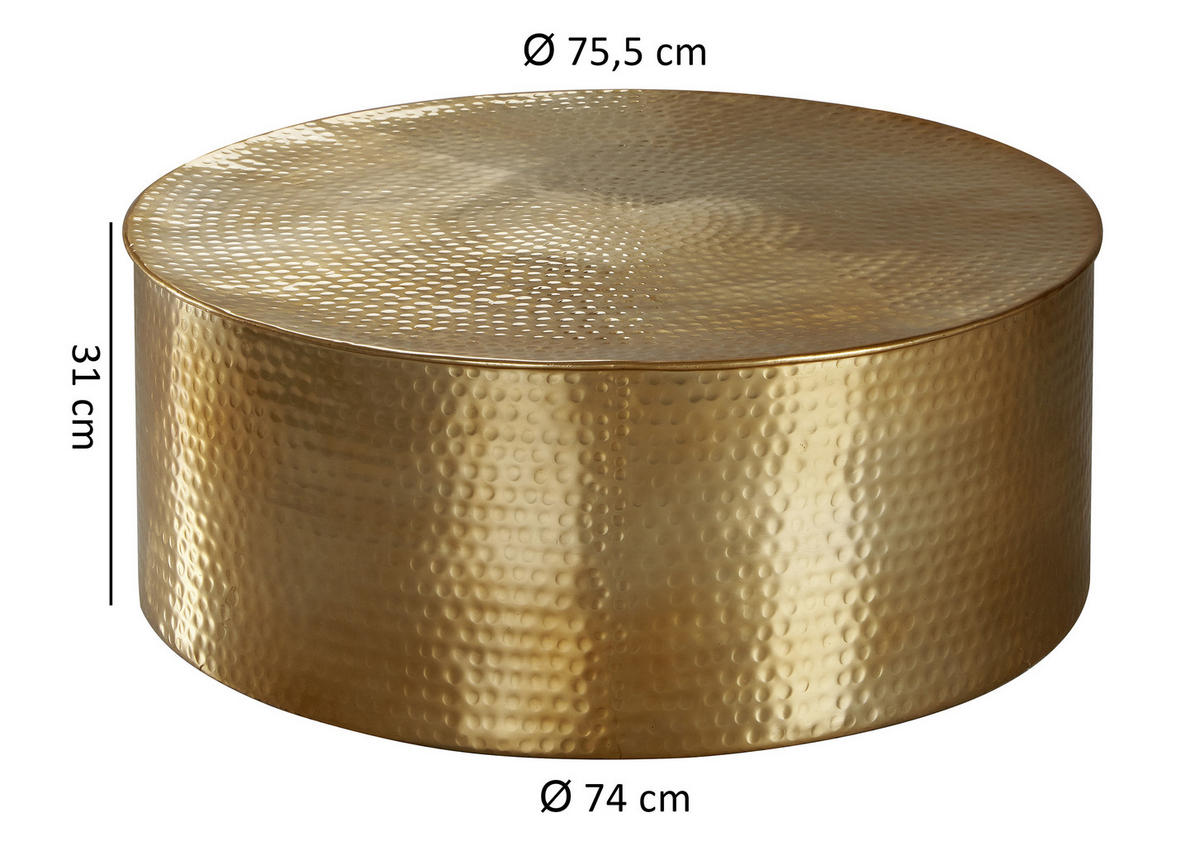 DOHÁNYZÓASZTAL fém 75/75/31 cm   - arany, Lifestyle, fém (75/75/31cm) - MID.YOU