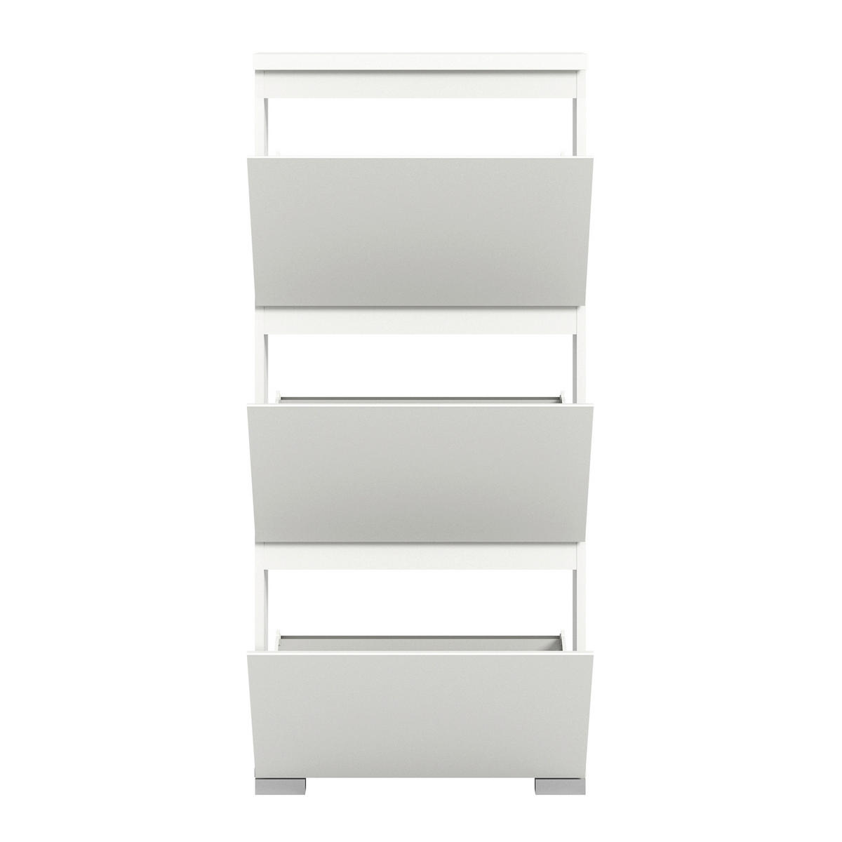 OMARA Z LOPUTAMI ZA ČEVLJE bela - srebrne barve/bela, Moderno, leseni material (60/133/18cm) - Mömax