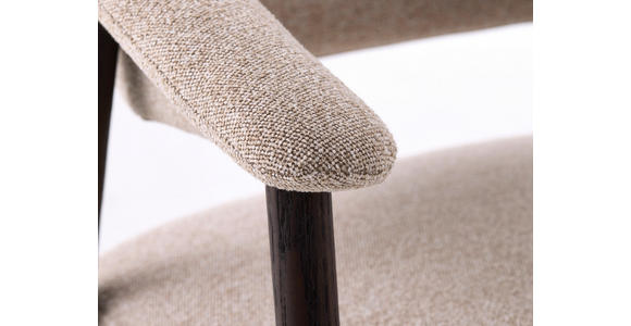 ARMLEHNSTUHL   Flachgewebe  - Sandfarben/Dunkelbraun, KONVENTIONELL, Holz/Textil (63/81/63cm) - Ambia Home