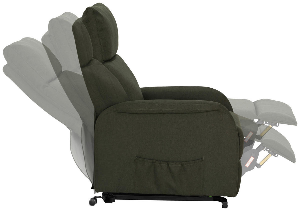 FERNSEHSESSEL Webstoff Grün  - Schwarz/Grün, KONVENTIONELL, Textil/Metall (68/103-80/93-158cm) - P & B