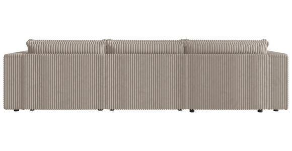 ECKSOFA Beige Cord Zierkissen, Rückenkissen, Schlaffunktion, Rücken echt  - Beige/Schwarz, MODERN, Kunststoff/Textil (350/168cm) - Xora