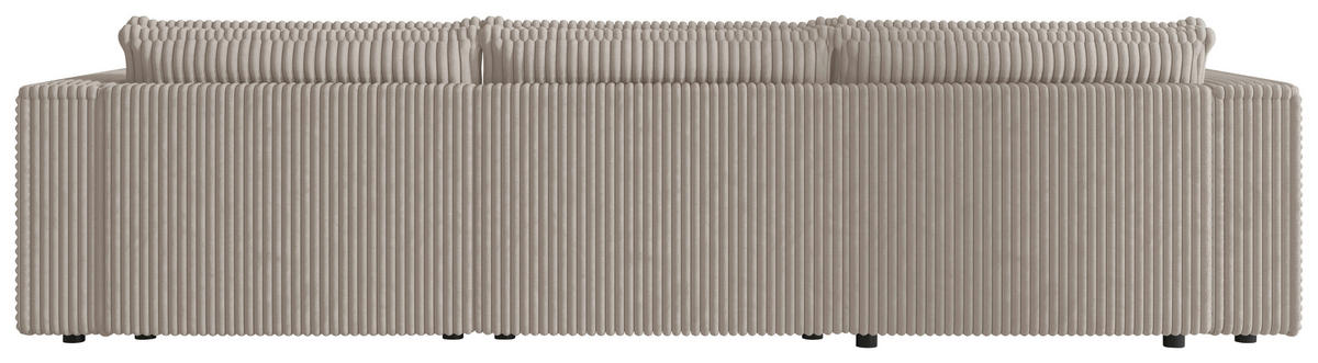 ECKSOFA Beige Cord Zierkissen, Rückenkissen, Schlaffunktion, Rücken echt  - Beige/Schwarz, MODERN, Kunststoff/Textil (350/168cm) - Xora