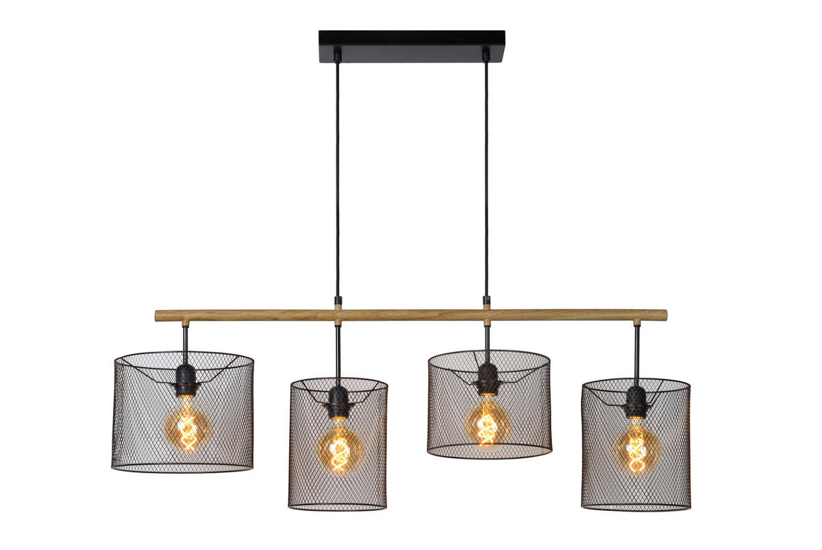 HÄNGELEUCHTE 107/23/175 cm    - Schwarz, Basics, Metall (107/23/175cm) - Lucide