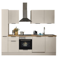 KÜCHENBLOCK MULTAN  in Kaschmir  - Kaschmir/Schwarz, Basics, Holzwerkstoff/Metall (250/211/60cm) - Carryhome