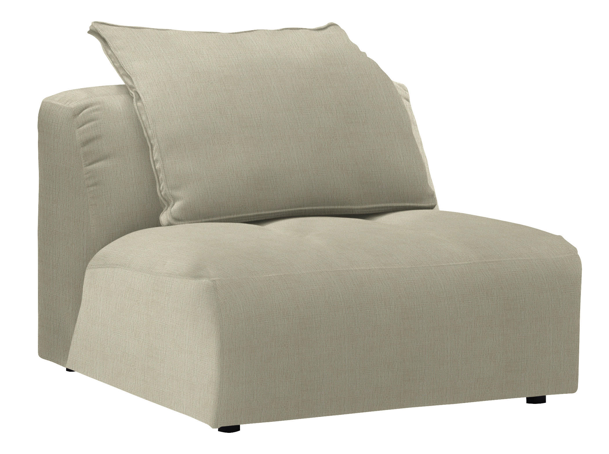 SESSEL in Chenille Creme  - Creme/Schwarz, MODERN, Kunststoff/Textil (98/77/108cm) - Stylife