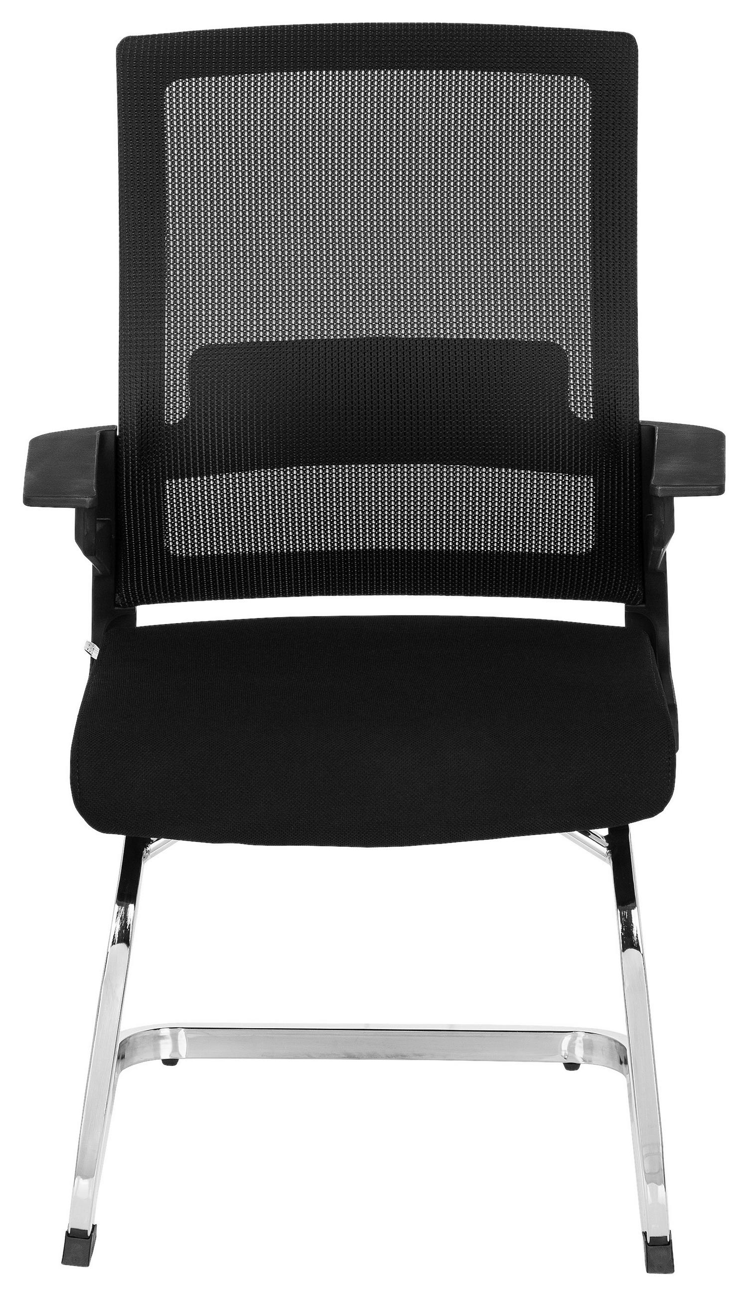 BESUCHERSTUHL  in Netzbespannung, Flachgewebe Schwarz  - Chromfarben/Schwarz, MODERN, Kunststoff/Textil (59/95/54cm) - MID.YOU