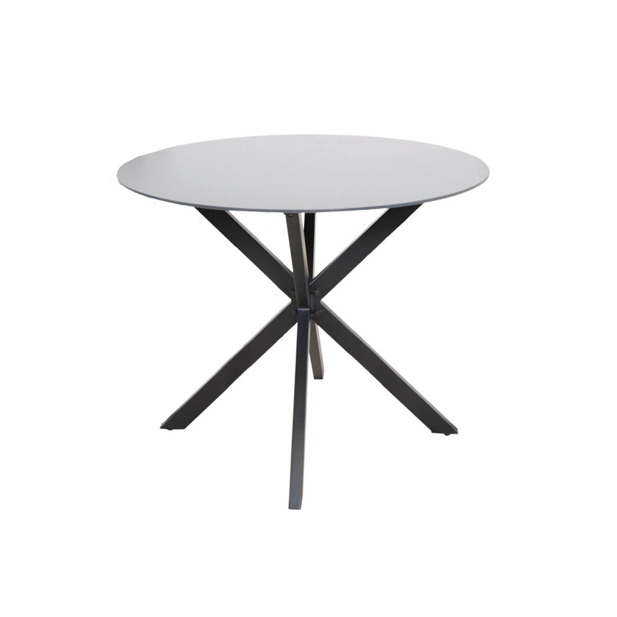 GARTENTISCH Metall, Glas Grau, Schwarz  - Schwarz/Grau, Konventionell, Glas/Metall (90/73cm)