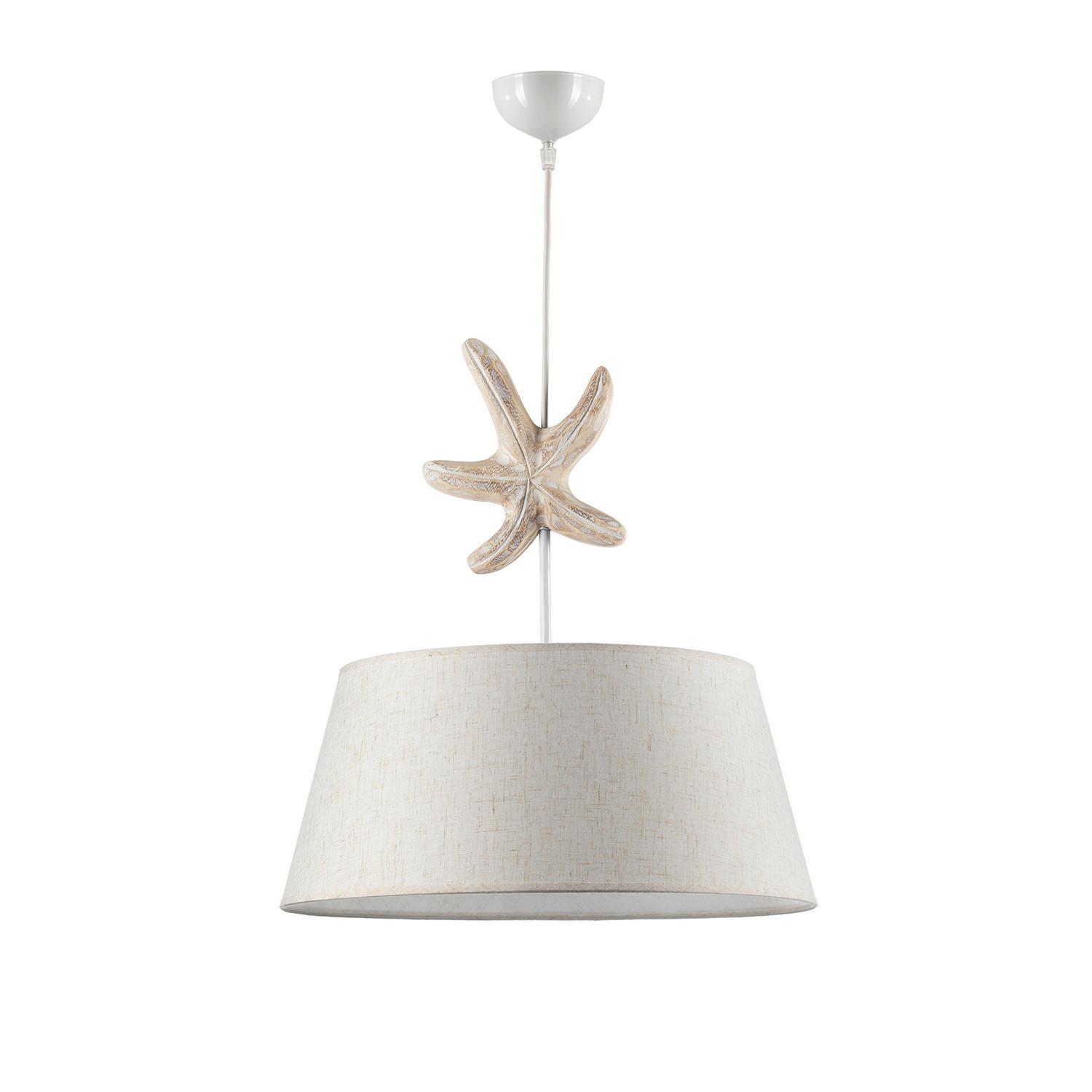 HÄNGELEUCHTE STELLINA  - Perlmutt, Natur, Textil (45cm)