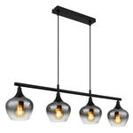 HÄNGELEUCHTE 90/15/120 cm  - Schwarz, MODERN, Glas/Metall (90/15/120cm) - Novel