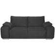 2-SITZER-SOFA Lederlook Anthrazit  - Chromfarben/Anthrazit, KONVENTIONELL, Textil/Metall (212/85/95cm) - Carryhome