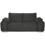2-SITZER-SOFA Lederlook Anthrazit  - Chromfarben/Anthrazit, KONVENTIONELL, Textil/Metall (212/85/95cm) - Carryhome