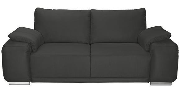 2-SITZER-SOFA Lederlook Anthrazit - Chromfarben/Anthrazit, KONVENTIONELL, Textil/Metall (212/85/95cm) - Carryhome