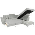 ECKSOFA  in Cord Grau  257/226 cm  - Silberfarben/Grau, Design, Textil/Metall (257/226cm) - Xora