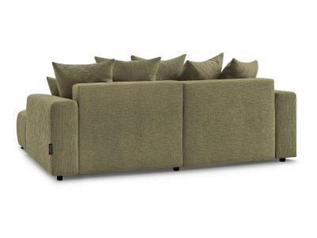 ECKSOFA Ottomane rechts  ATILLA Grün Struktur  - Schwarz/Grün, MODERN, Kunststoff/Textil (244/149cm)