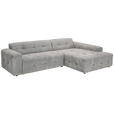 ECKSOFA in Flachgewebe Grau  - Schwarz/Grau, KONVENTIONELL, Kunststoff/Textil (292/189cm) - Carryhome