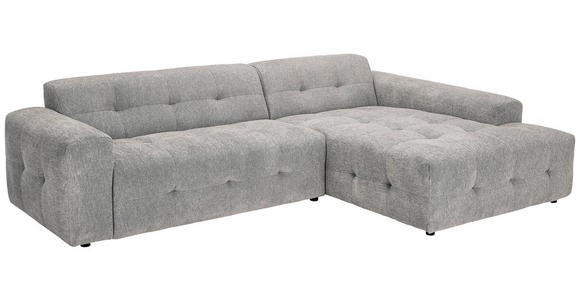 ECKSOFA in Flachgewebe Grau  - Schwarz/Grau, KONVENTIONELL, Kunststoff/Textil (292/189cm) - Carryhome