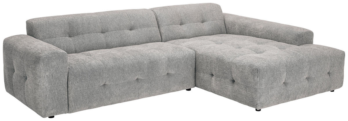 ECKSOFA in Flachgewebe Grau  - Schwarz/Grau, Konventionell, Kunststoff/Textil (292/189cm) - Carryhome