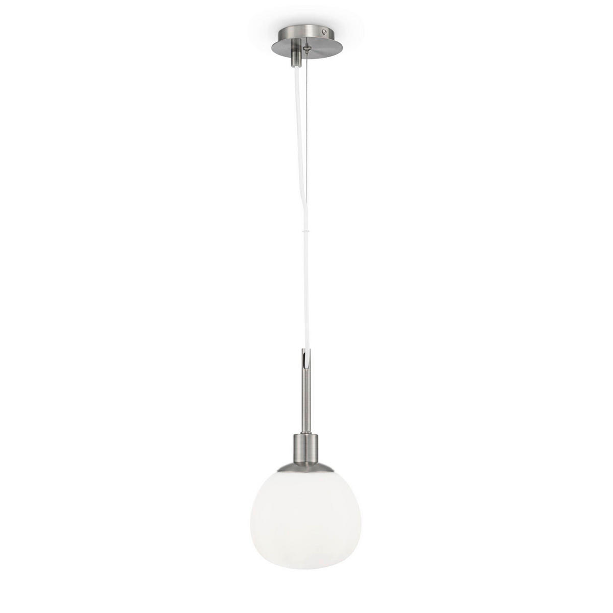 PENDELLAMPA Modern 15/30,5 cm  - vit/nickelfärgad, Trend, metall/glas (15/30,5cm) - MAYTONI