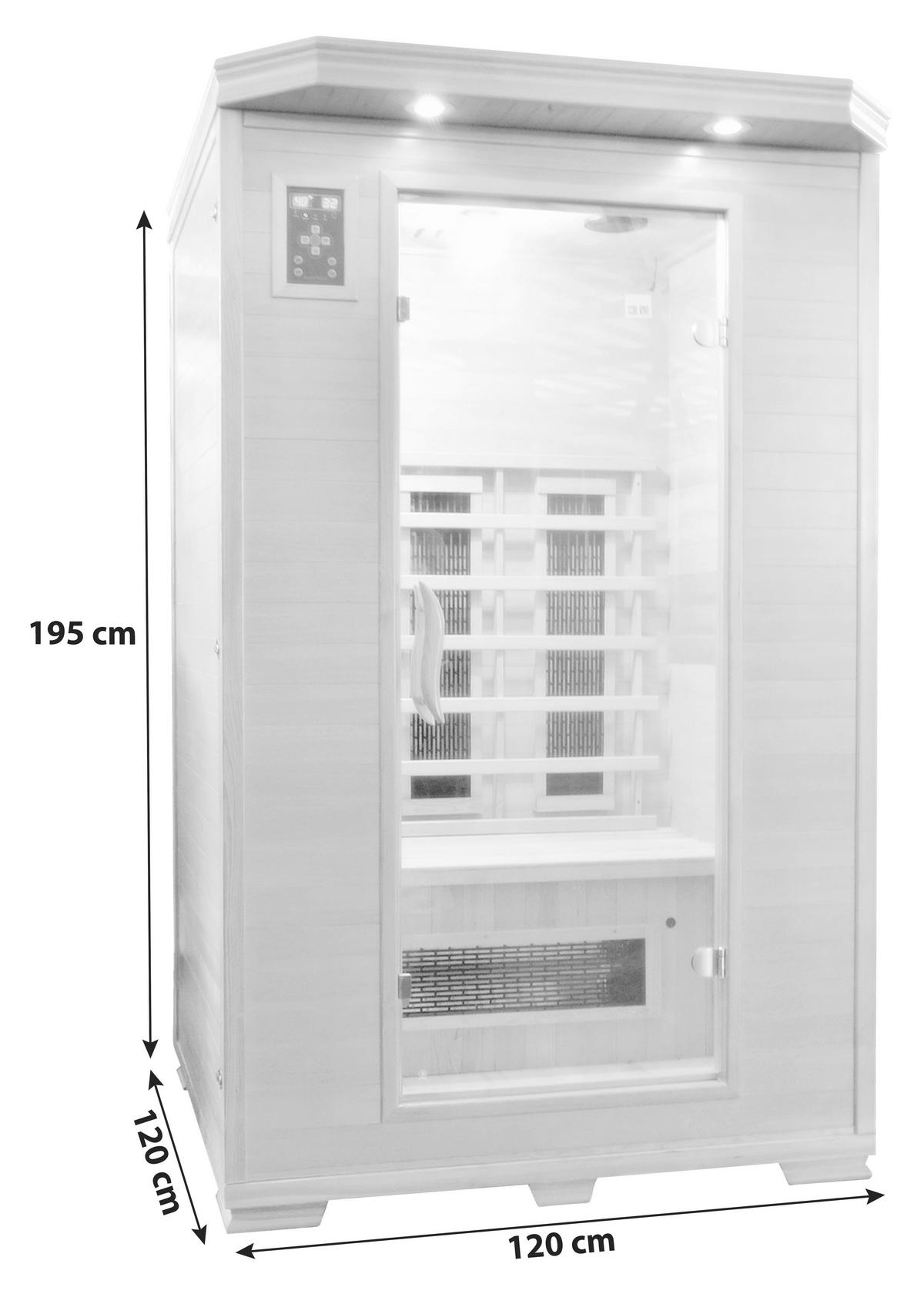 INFRAROTKABINE für 2 Personen  - Braun, Basics, Holz (120/195/120cm) - Sanotechnik