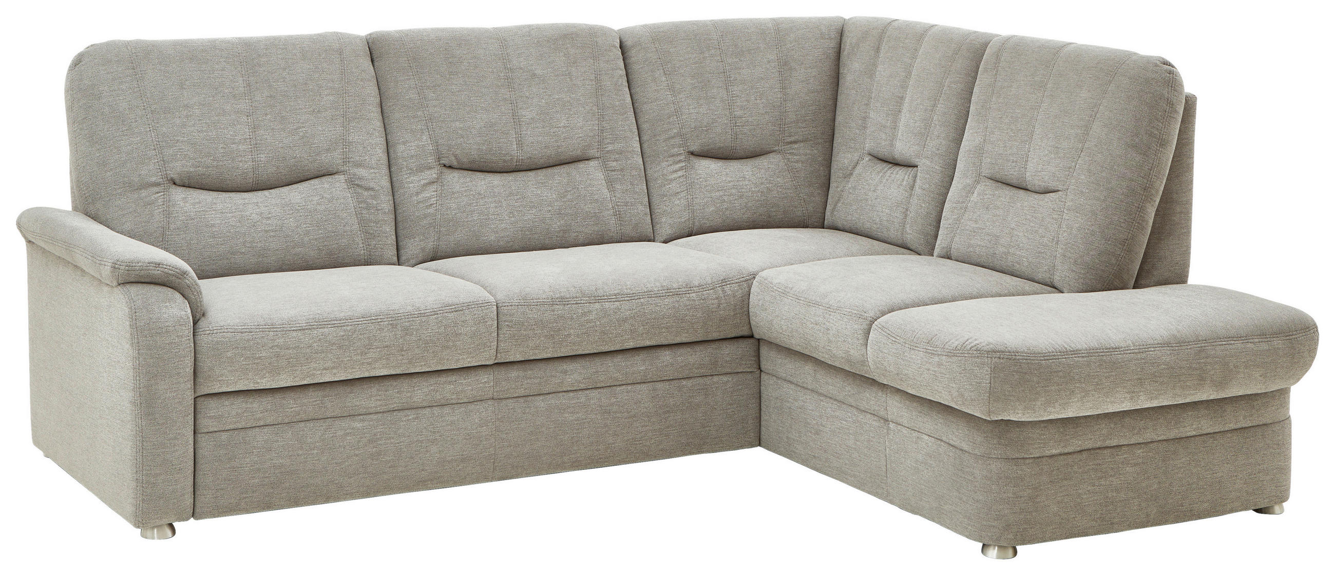 ECKSOFA Grau Chenille  - Schwarz/Grau, KONVENTIONELL, Kunststoff/Textil (235/185cm) - Beldomo Comfort