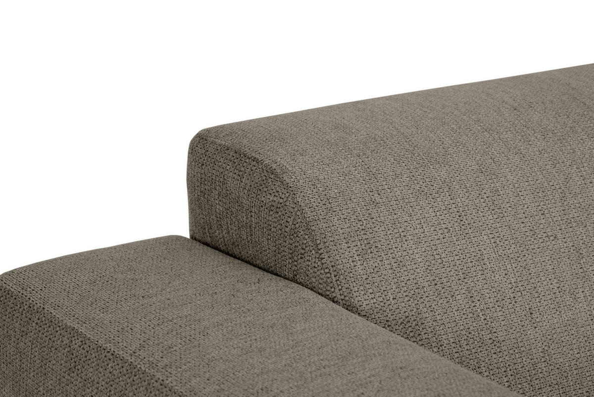 3-SITZER-SOFA in Webstoff Taupe  - Taupe/Schwarz, Design, Holz/Textil (218/77/93cm) - MID.YOU