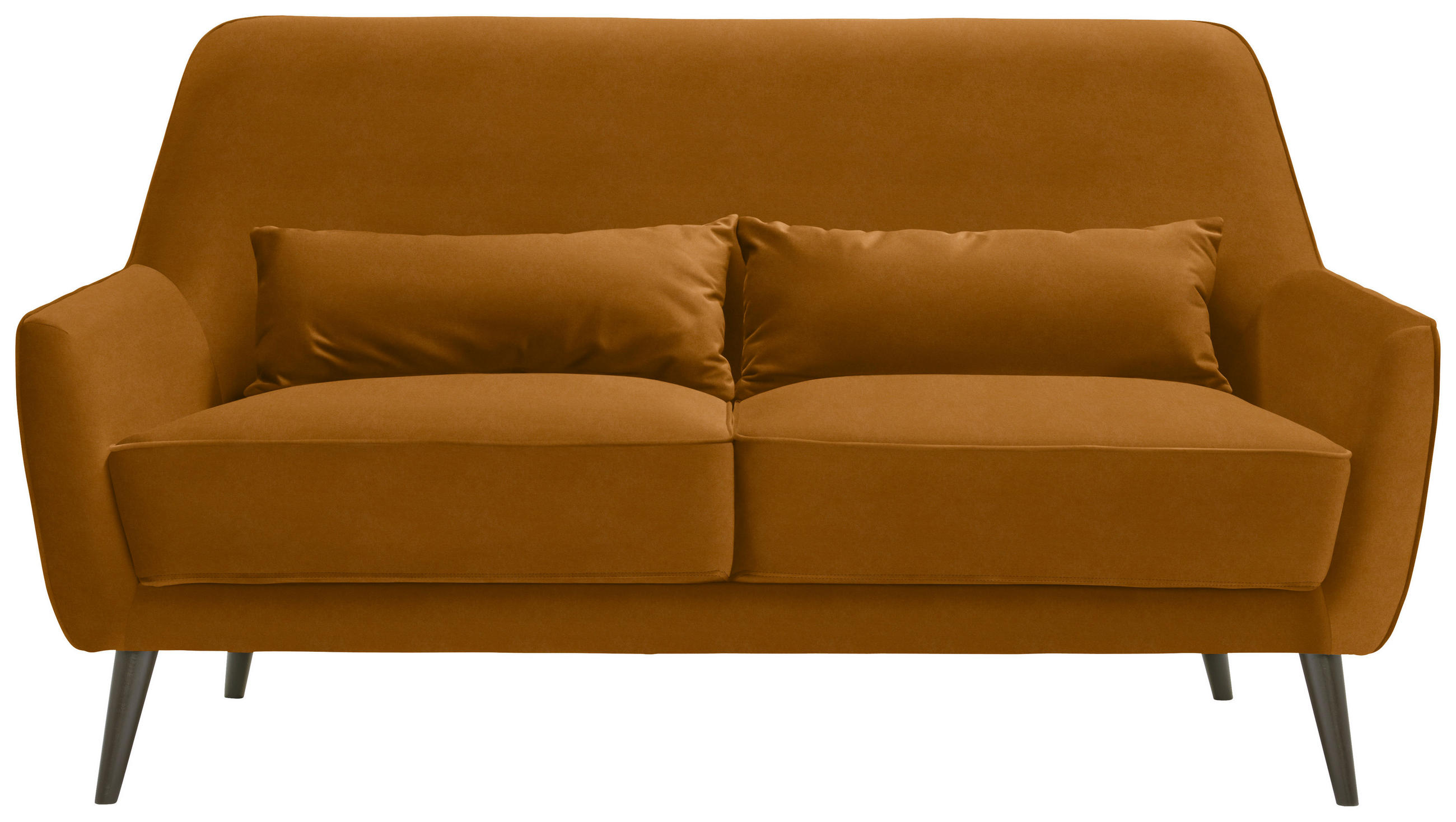 3-SITZER-SOFA Mikrofaser Gelb  - Gelb/Schwarz, Trend, Holz/Textil (160/86/80cm) - MID.YOU
