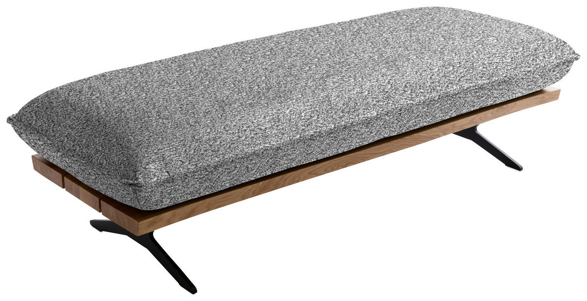 ECKSOFA  in Chenille, Flachgewebe Grau, Wildeiche  161/284 cm  - Wildeiche/Schwarz, Design, Holz/Textil (161/284cm) - Koinor