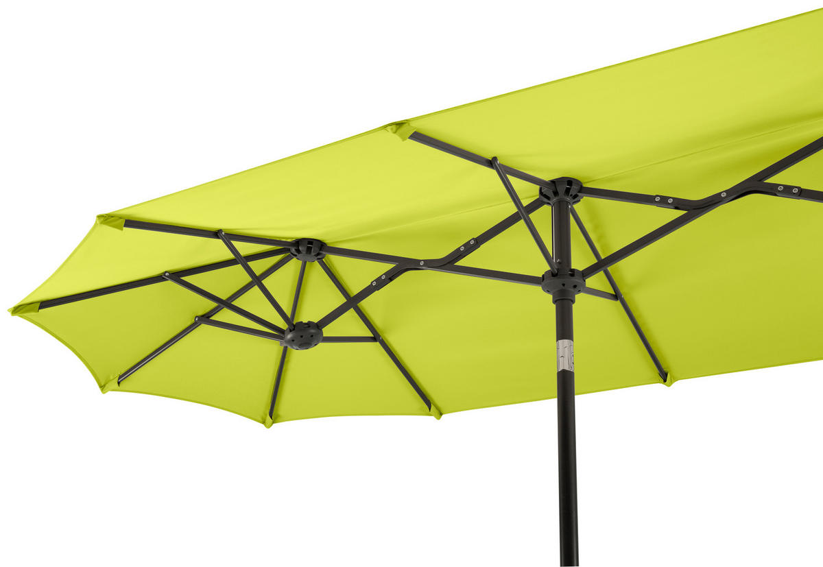 DOPPELSONNENSCHIRM 300 cm Grün  - Anthrazit/Grün, Basics, Textil/Metall (300/220/150cm) - Schneider