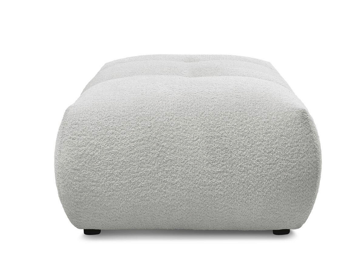 HOCKER FUJI  Bouclé Hellgrau  - Hellgrau/Schwarz, MODERN, Kunststoff/Textil (112/44/80cm)