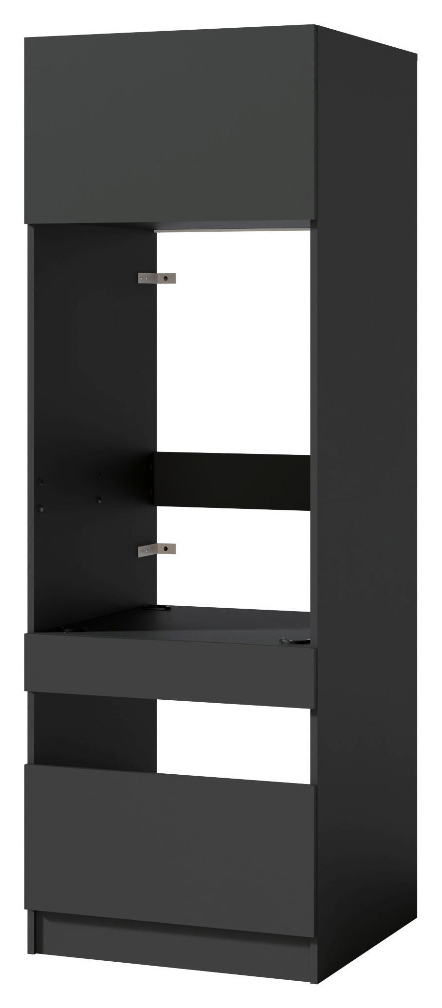 WASCHMASCHINENSCHRANK  68/200/68 cm  - Anthrazit/Schwarz, Design, Holzwerkstoff/Metall (68/200/68cm) - Milino